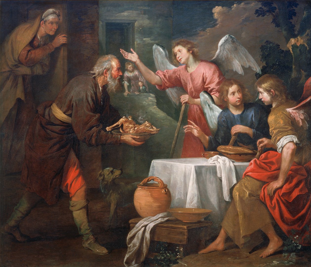 Abraham y los tres ángeles de Giovanni Andrea di Ferrari