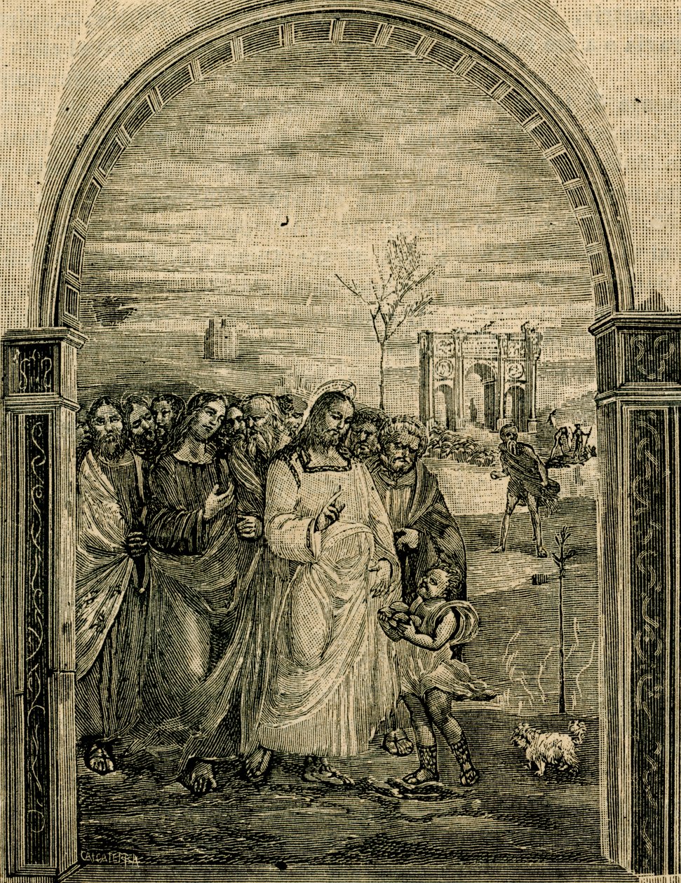 Multiplicación de los panes y los peces, fresco de Sodoma (1477-1549), refectorio de Sant