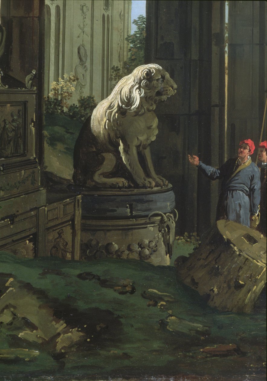 (detalle) de "Capricho con motivos de Padua", c.1756 de Giovanni Antonio Canal