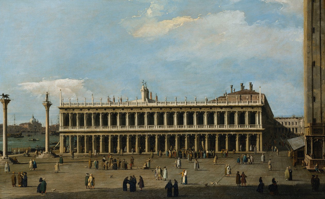 La Biblioteca y la Piazzetta, Venecia, desde el Palacio Ducal de Giovanni Antonio Canal