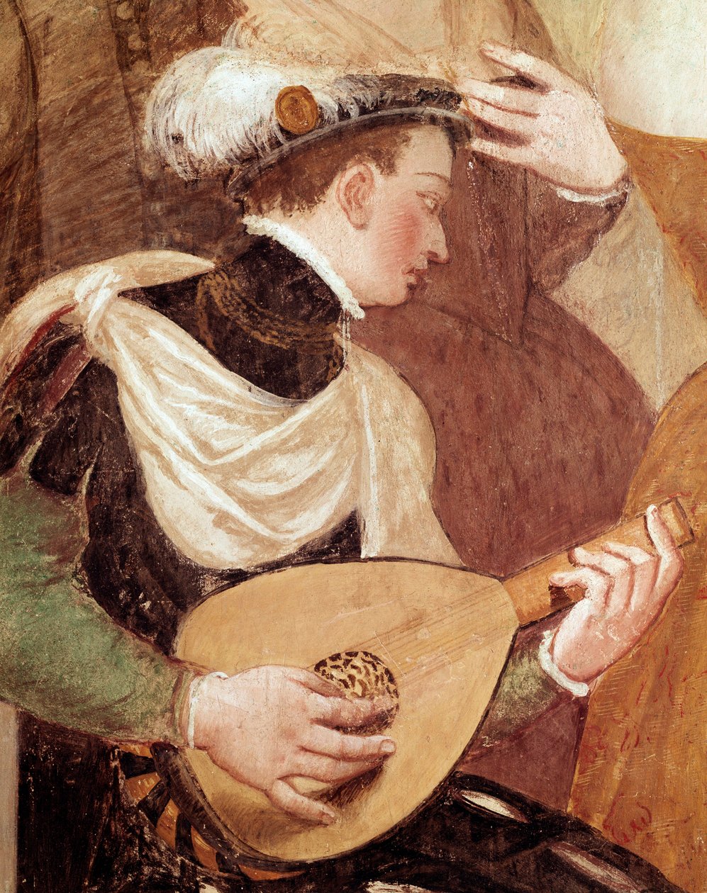 Invitaciones a bailar, detalle (fresco) de Giovanni Antonio Fasolo