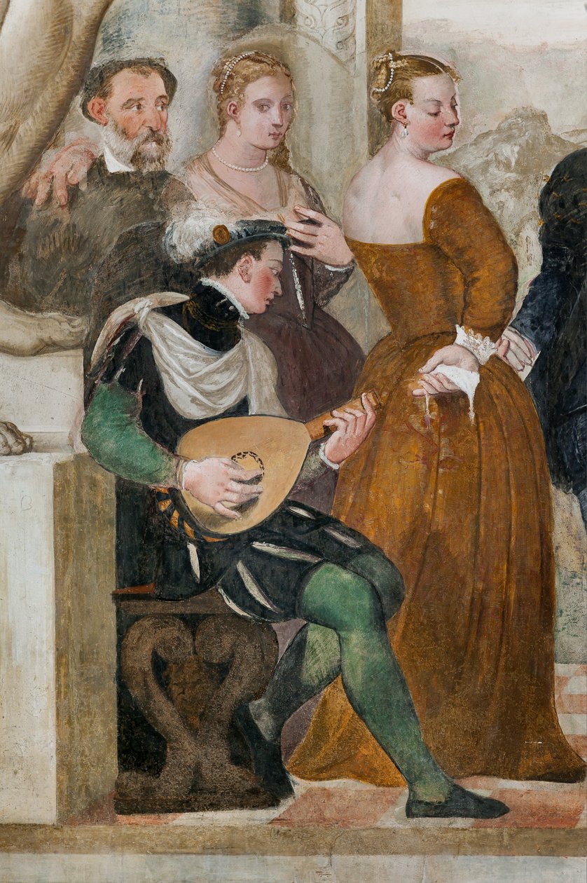 Invitación al baile, Salón Principal, c.1570 (fresco) de Giovanni Antonio Fasolo