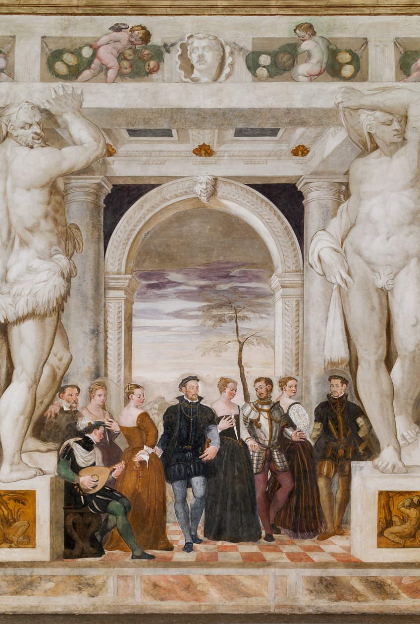 Invitación al baile, Salón Principal, c.1570 (fresco) de Giovanni Antonio Fasolo