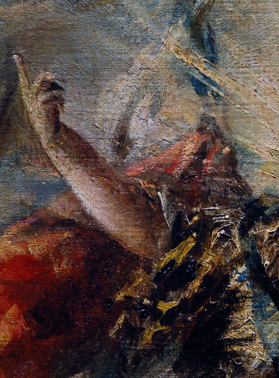 El brazo del Ángel bendiciendo a Tobías (detalle de El Matrimonio de Tobías) de Giovanni Antonio Guardi