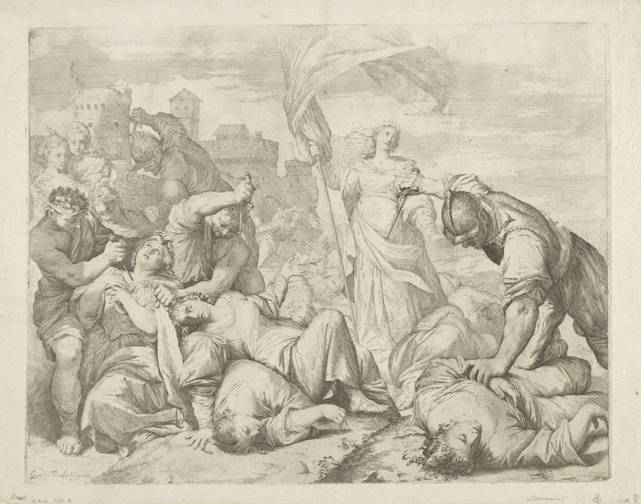 El martirio de santa Úrsula y sus compañeras de Giovanni Antonio Lorenzini