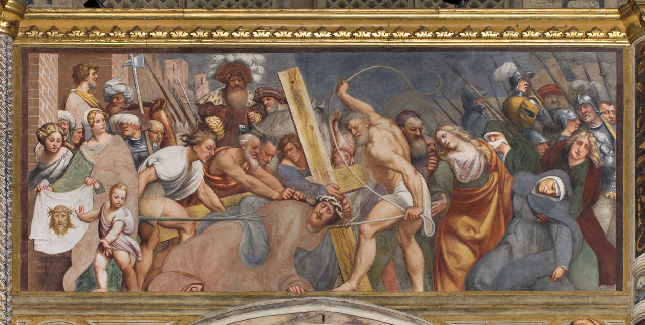 Nave central, Segundo tramo sur, Jesús cae bajo la cruz, Il Pordenone de Giovanni Antonio Pordenone