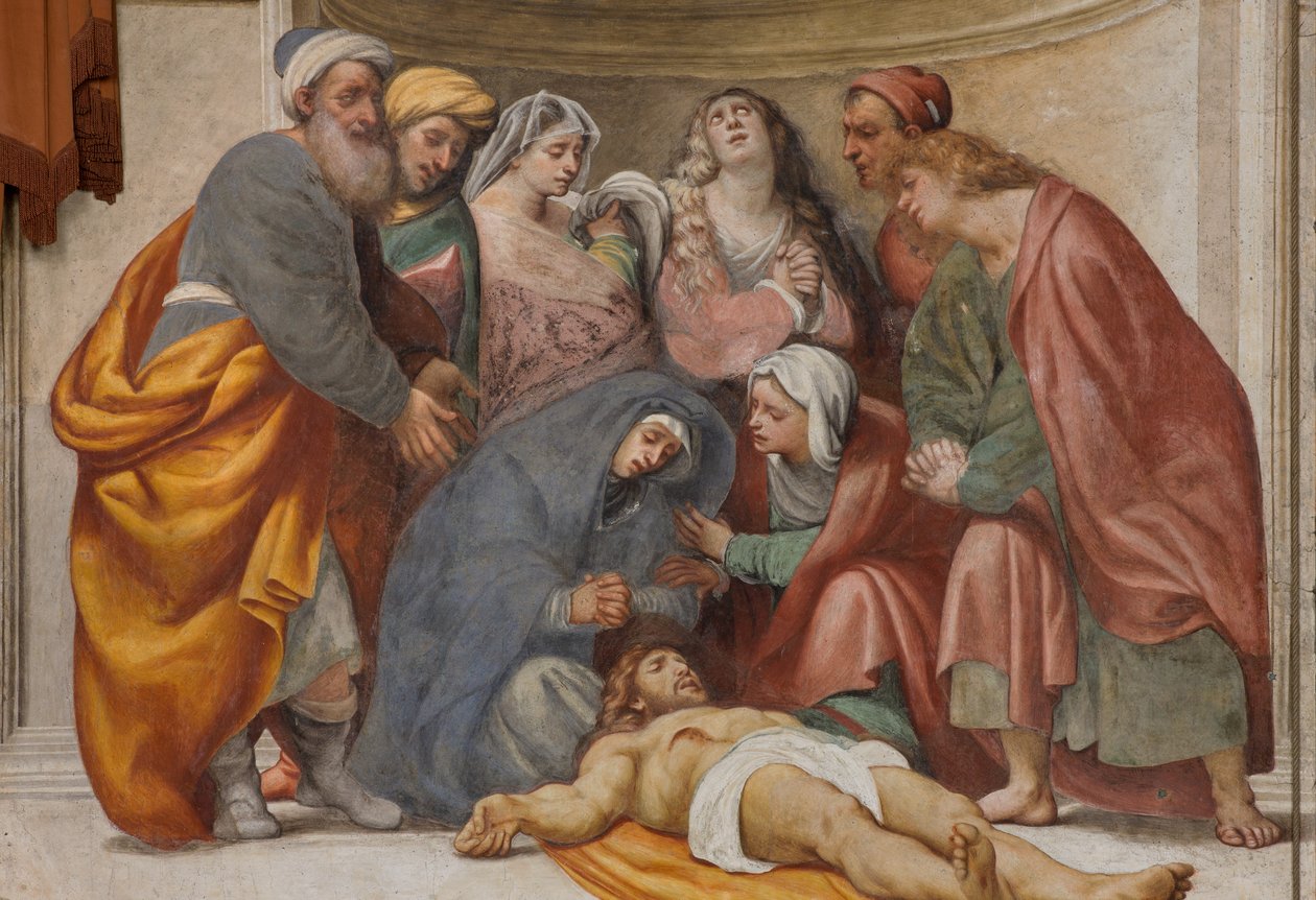 Contrafachada, IL Pordenone, Deposición 1522 (detalle) de Giovanni Antonio Pordenone
