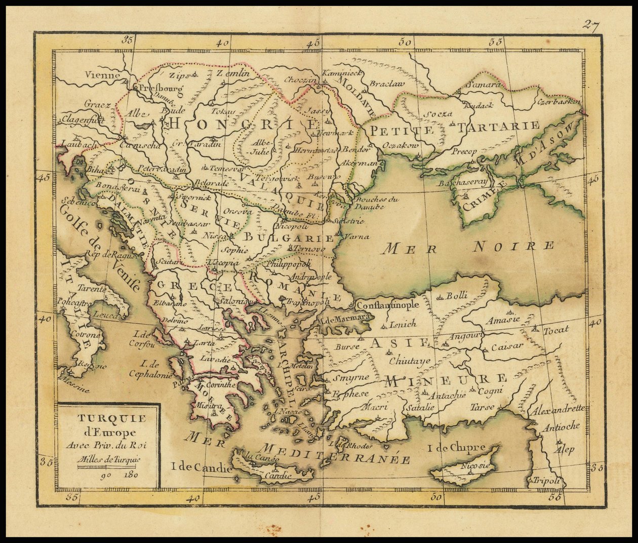 Mapa de 1762 - Turquía europea de Giovanni Antonio Rizzi Zannoni