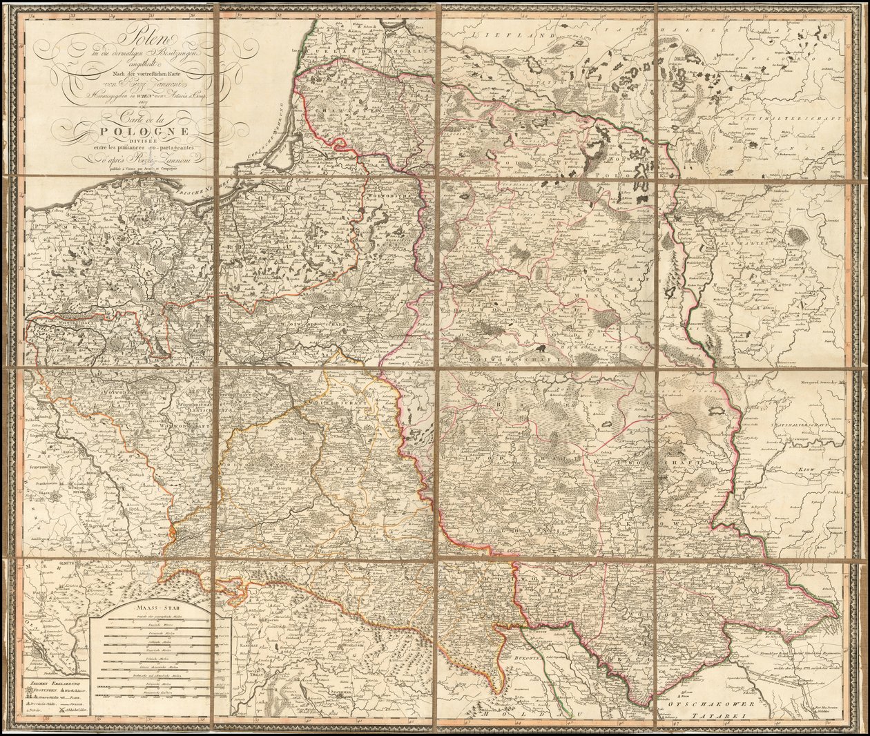 Mapa de Polonia de 1807 de Giovanni Antonio Rizzi Zannoni