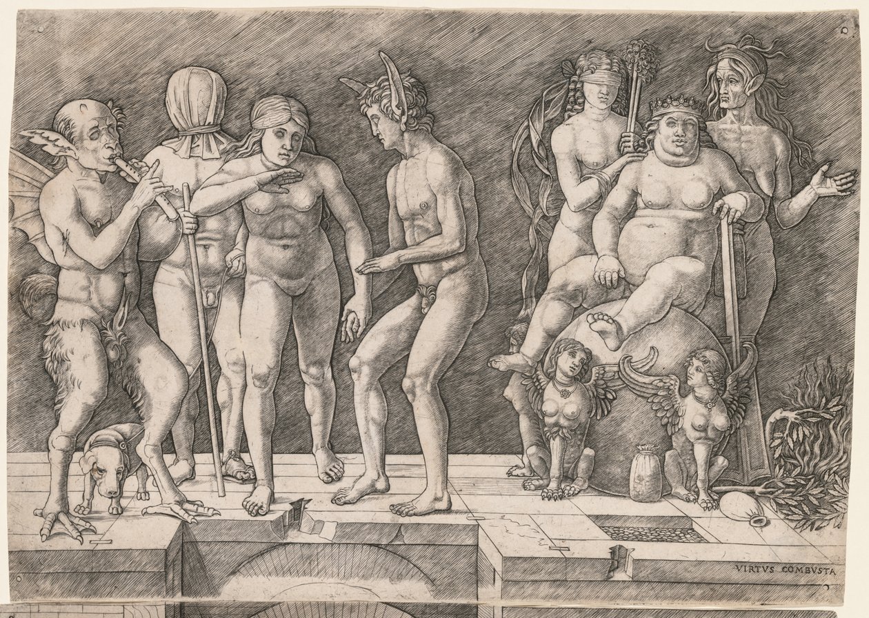 Alegoría de la caída de la humanidad ignorante: Virtus Combusta de Giovanni Antonio da Brescia