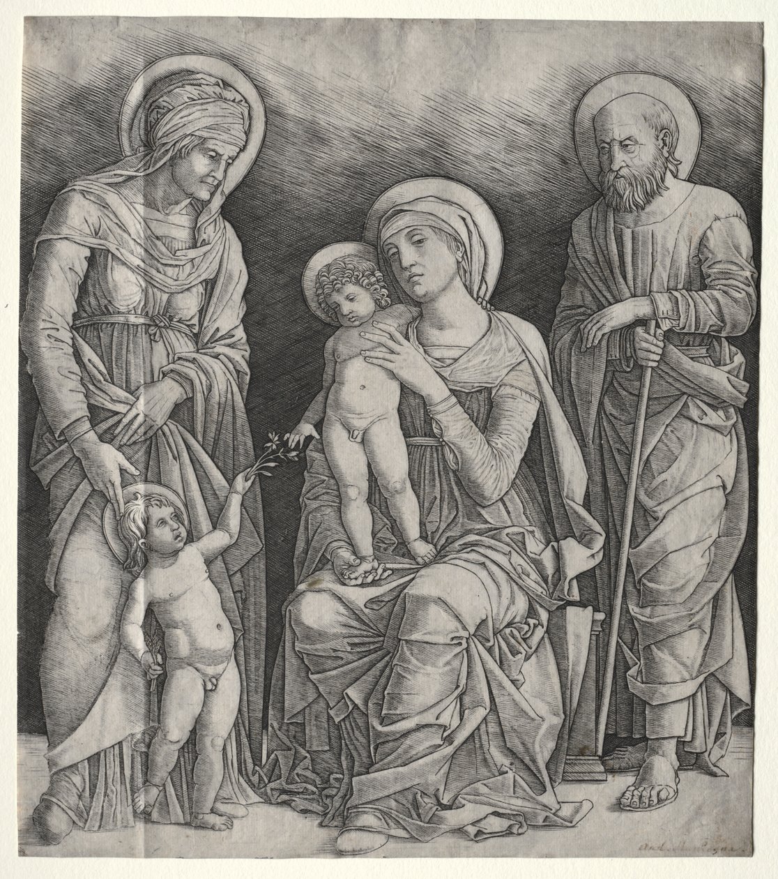 Sagrada Familia con Santa Isabel y el Niño San Juan Bautista de Giovanni Antonio da Brescia