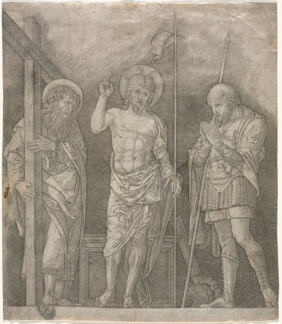 Cristo resucitado entre los santos Andrés y Longinos de Giovanni Antonio da Brescia