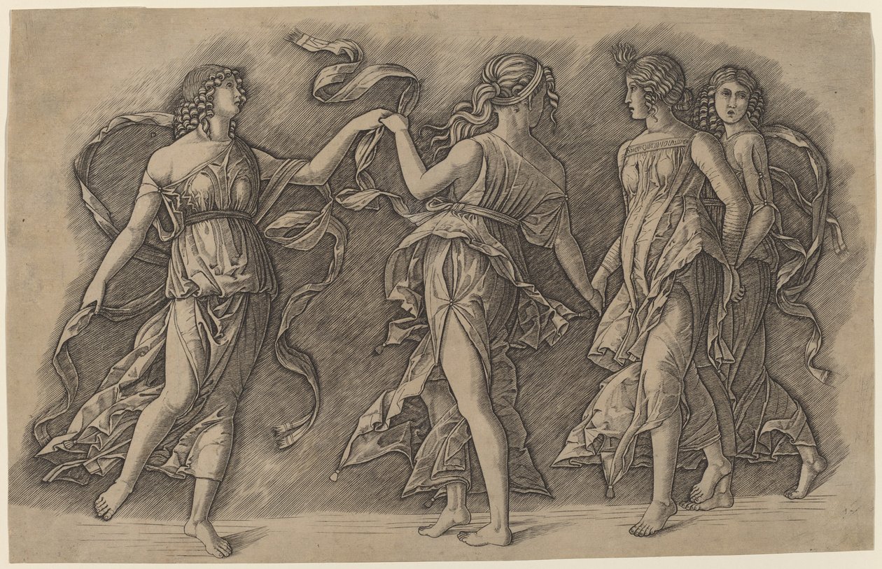 Cuatro musas danzantes de Giovanni Antonio da Brescia, after Andrea Mantegna