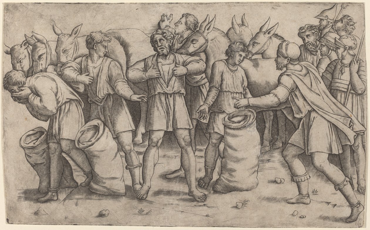 Descubrimiento de la copa de José de Giovanni Antonio da Brescia after Baldassare Peruzzi