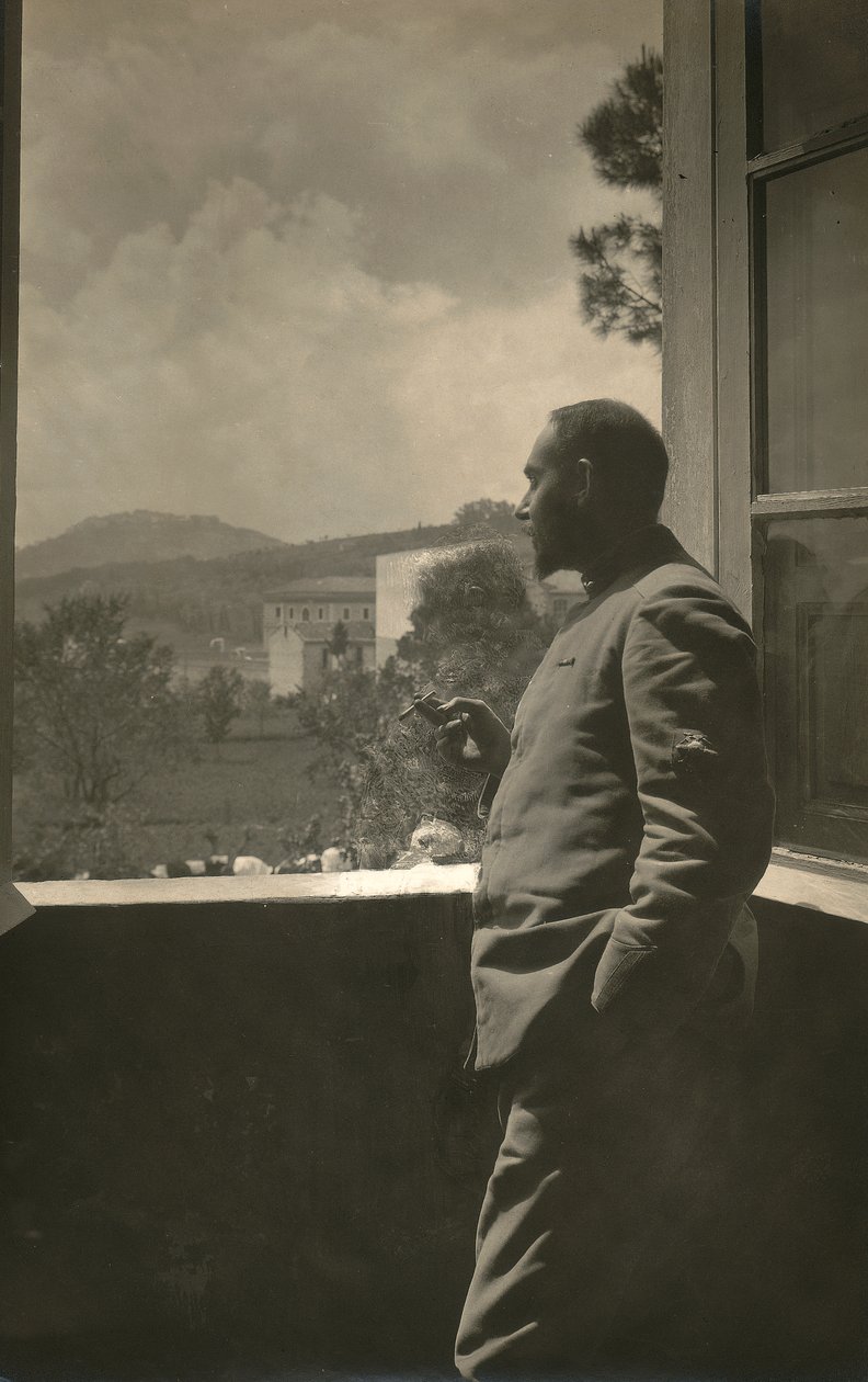 Retrato de Alfredo Trombetta en uniforme con un cigarrillo en la mano de Phillipe de Marlier