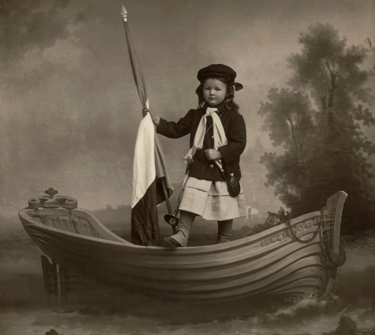 Retrato de Lidia Mastracchio con bandera de Phillipe de Marlier