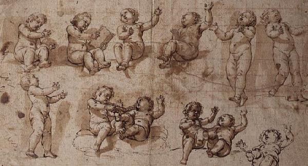 Estudios de Putti de Giovanni Baglione