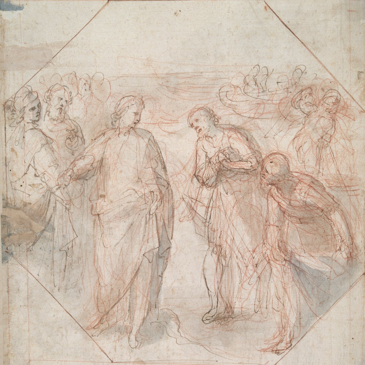 La caída de Simon Magus (anverso); La vocación de Santiago y Juan (o de Pedro y Andrés) (verso) de Giovanni Balducci
