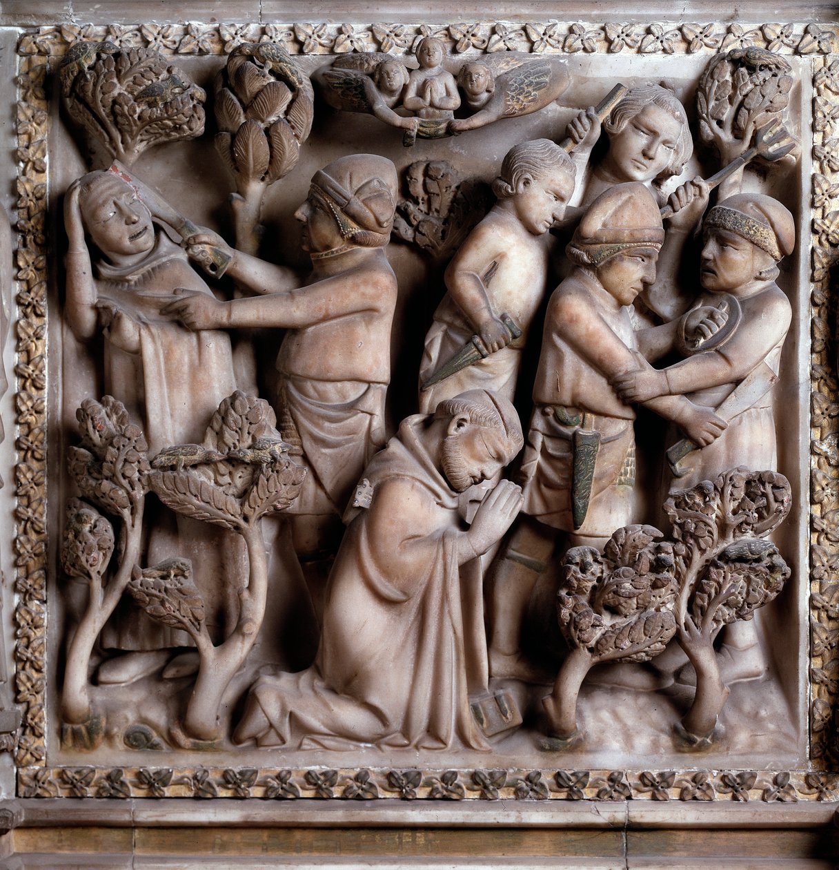 Representación del martirio de Pedro de Verona de Giovanni Balduccio