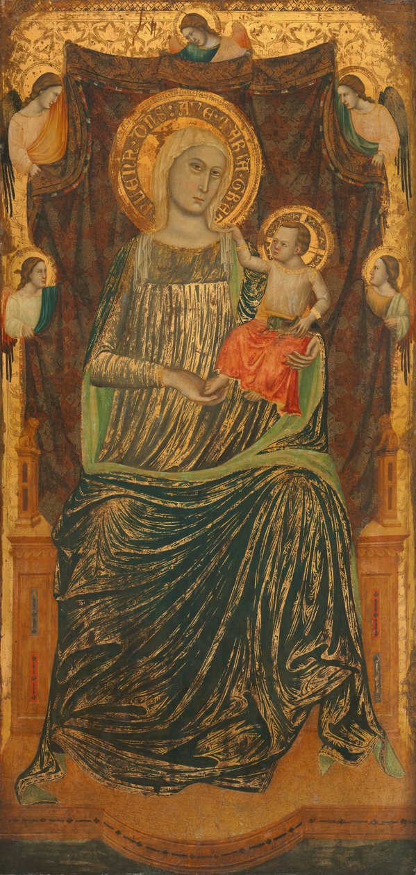 Madonna y Niño con Cinco Ángeles, c. 1335 de Giovanni Baronzio