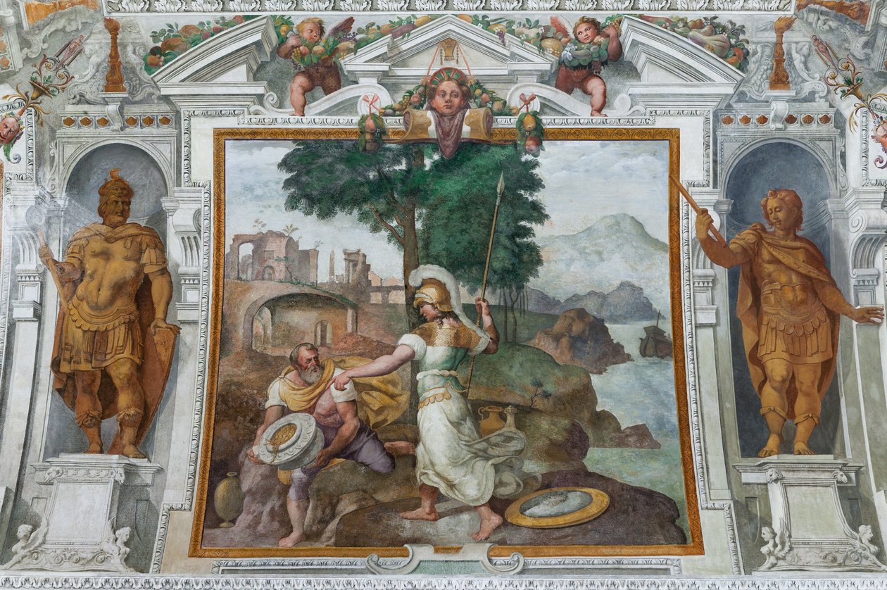 Ulises y Minerva, c.1560 (fresco) de Giovanni Battista Castello