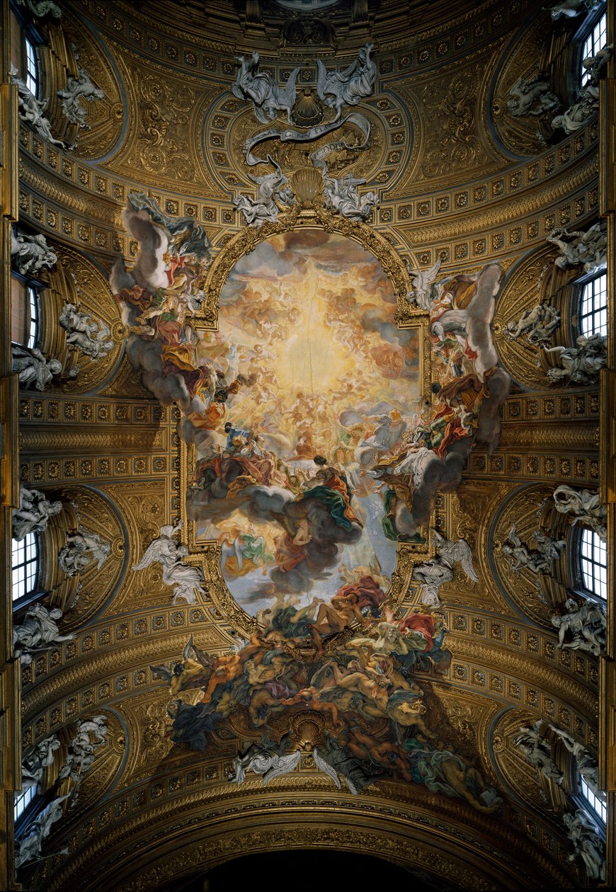El triunfo del Santo Nombre de Jesús. Fresco de la nave. Roma, Chiesa del Gesù, Italia de Giovanni Battista  Gaulli
