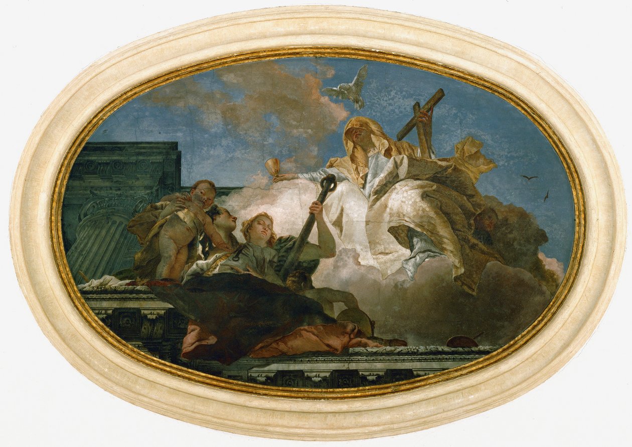 Alegoría de Spes, Fides, Caritas (fresco) ... de Giovanni Battista (1696-1770) Tiepolo