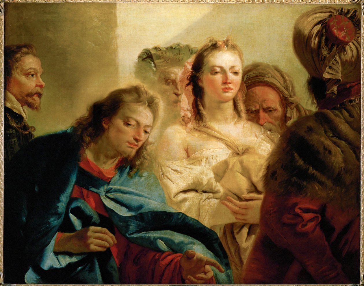 Cristo y la adúltera ... de Giovanni Battista (1696-1770) Tiepolo