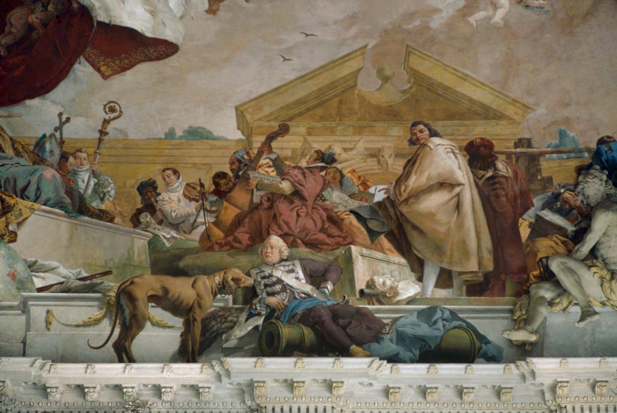 Europa, detalle del fresco del techo de la escalera, Residencia Episcopal de Wuerzburgo. ... (fresco) de Giovanni Battista (1696 1770) Tiepolo