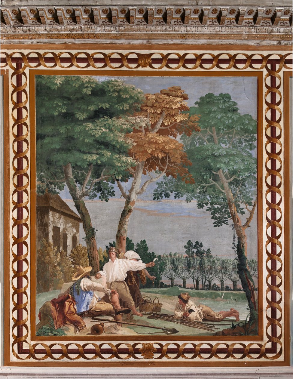 Alojamientos para invitados, Sala de las Escenas Rurales: "El descanso del campesino" de Giovanni Battista Tiepolo