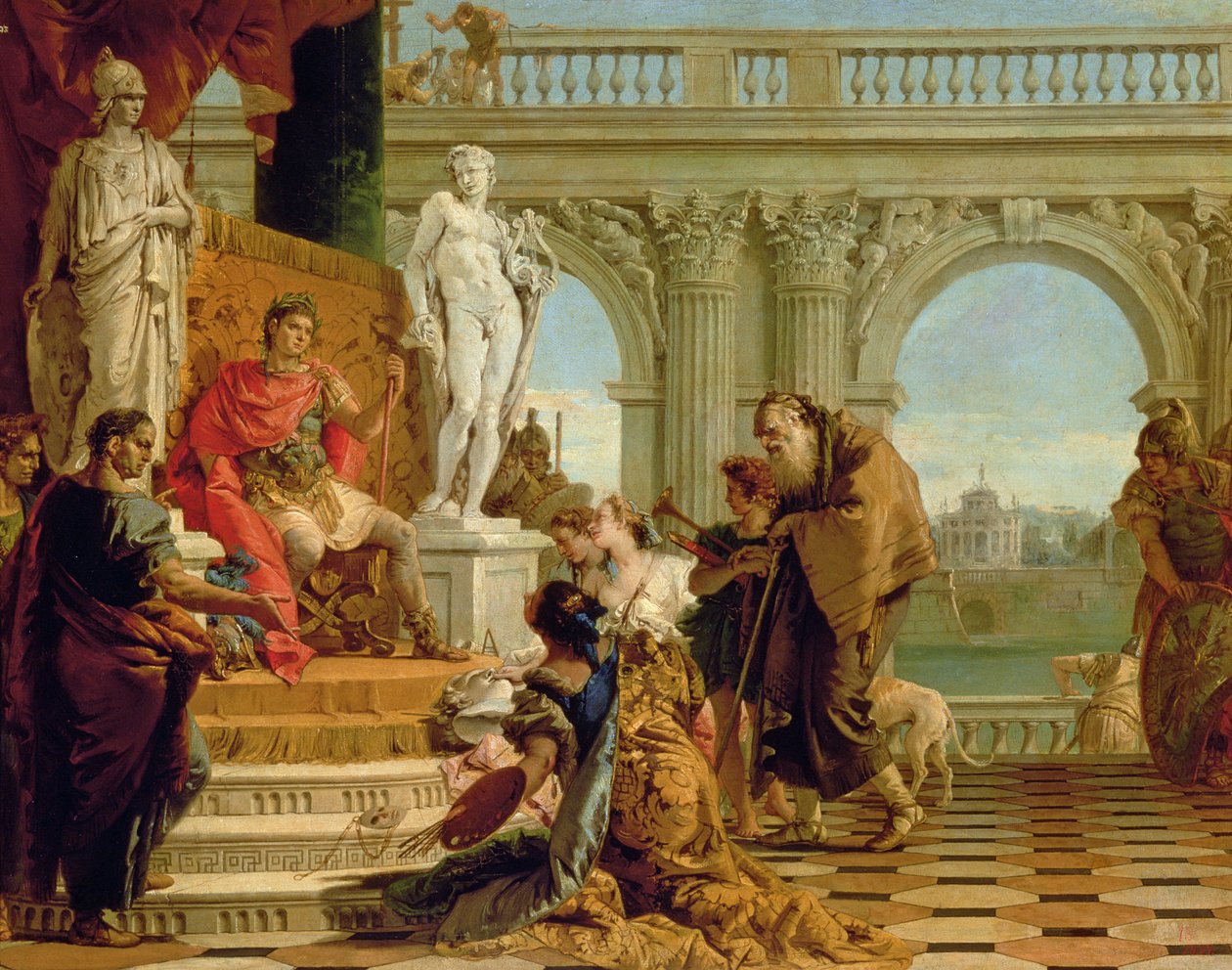 Mecenas presentando las artes liberales al emperador Augusto (63 a.C.-14 d.C.) c.1745 de Giovanni Battista Tiepolo