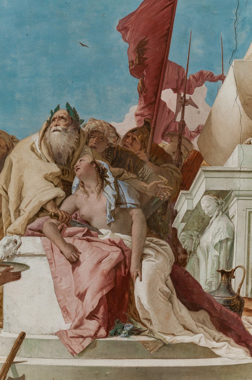Palazzina (edificio pequeño), el vestíbulo de entrada: "El sacrificio de Ifigenia", detalle de Giovanni Battista Tiepolo