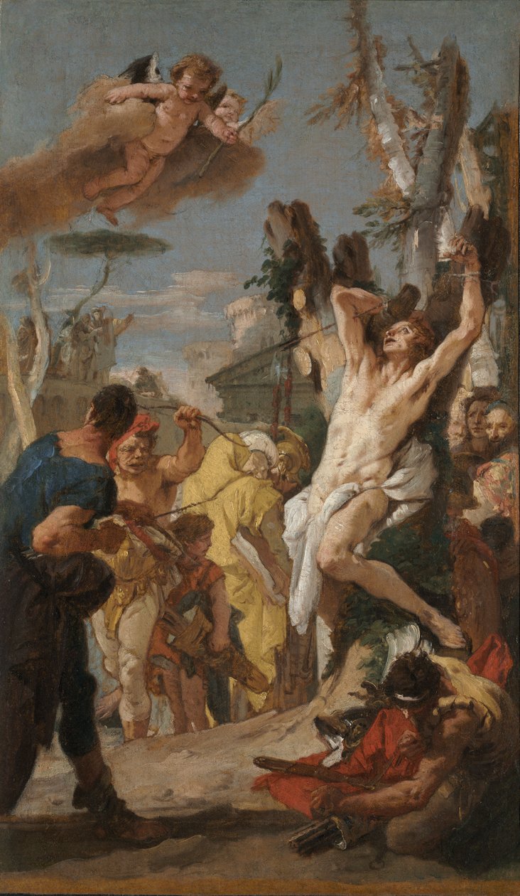 Estudio para "El martirio de San Sebastián" de Giovanni Battista Tiepolo