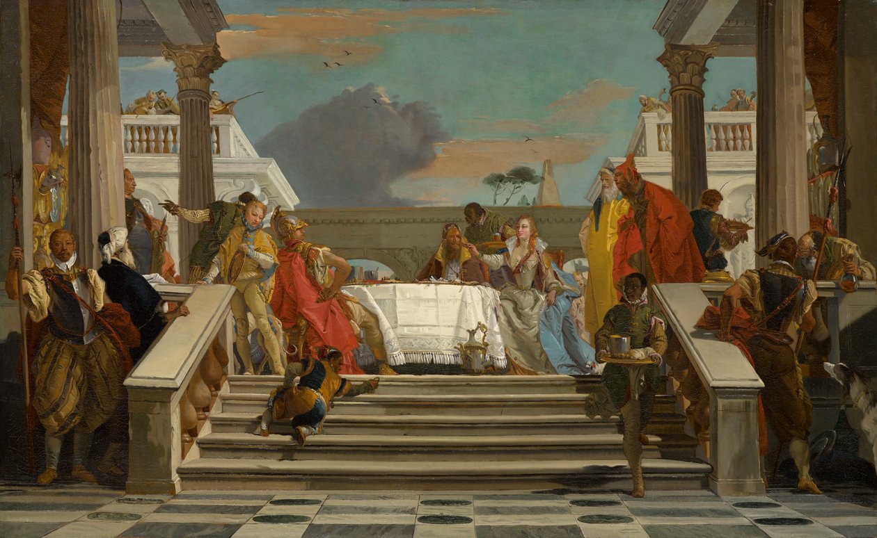 El Banquete de Cleopatra y Antonio, circa 1747-1750 de Giovanni Battista Tiepolo
