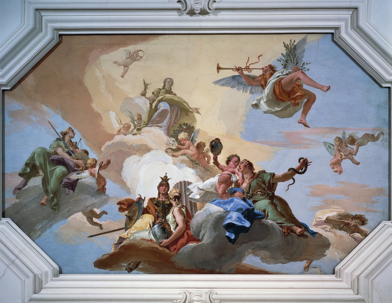 Triunfo de la Gloria anunciado por la Fama entre las Virtudes Cardinales de Giovanni Battista Tiepolo