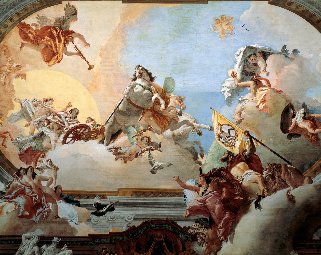 Alegoría creada para el matrimonio de Lodovico Rezzonico y la noble veneciana Faustina Savorgnan en 1758 de Giovanni Battista Tiepolo