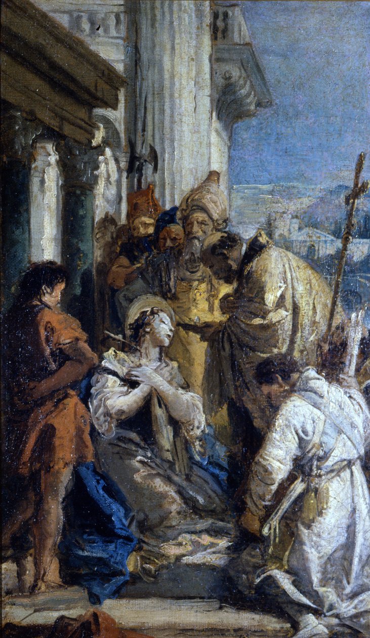 Giovanbattista Tiepolo: La comunión de Santa Lucía. Museo del Castello. Milán de Giovanni Battista Tiepolo