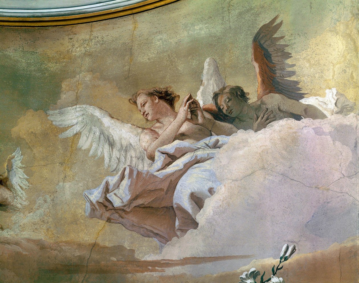 Gloria de los ángeles, por Giovanni Battista Tiepolo, fresco (detalle), Oratorio de la Pureza, Udine de Giovanni Battista Tiepolo