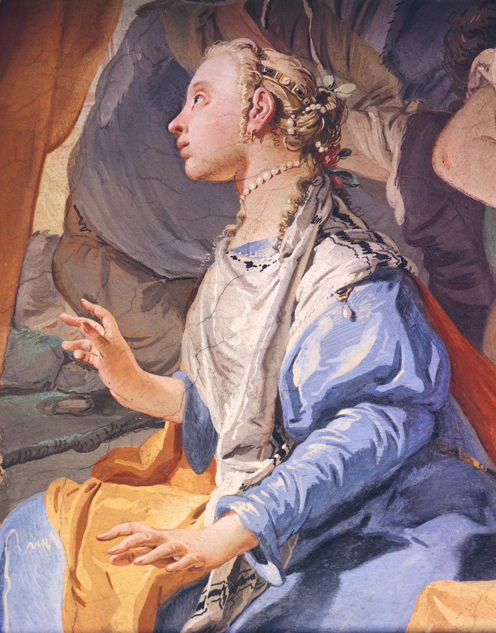 Raquel escondiendo ídolos, por Giambattista Tiepolo (1696-1770), fresco, Palacio Arzobispal en Udine de Giovanni Battista Tiepolo