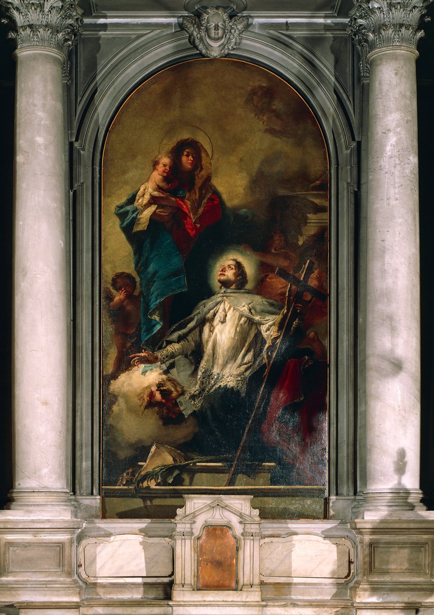 La Virgen apareciendo a San Juan de Nepomuceno de Giovanni Battista Tiepolo