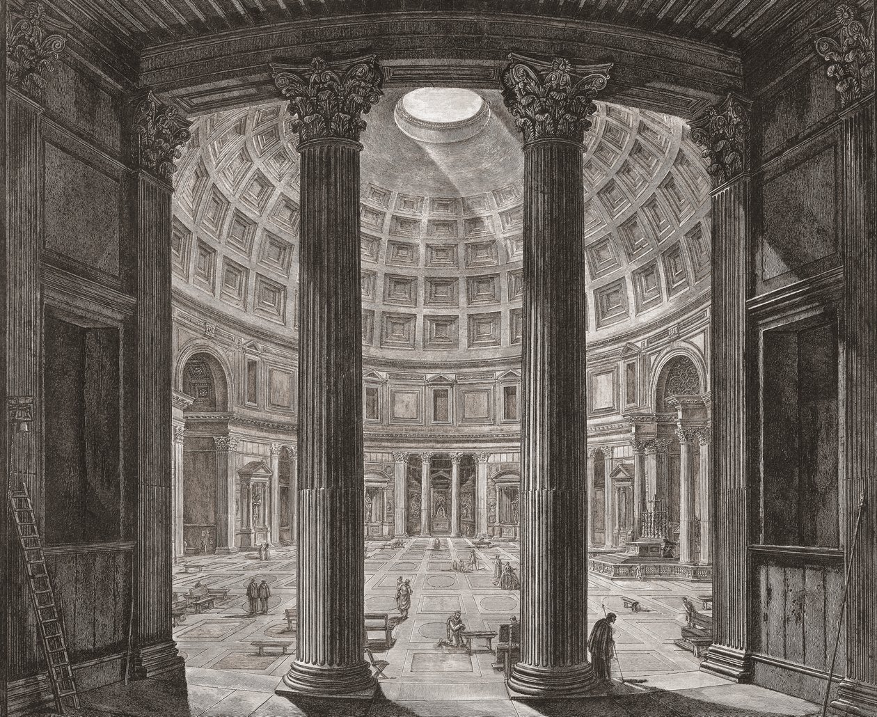 Interior del Panteón, Roma, Italia. Piranesi de Giovanni Battista (after) Piranesi