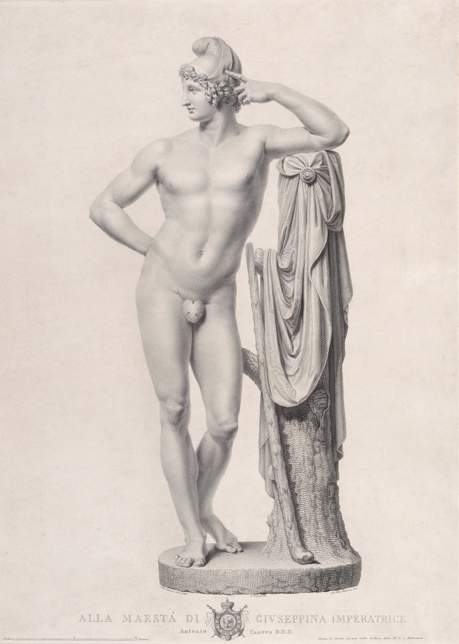 París apoyado en un tocón de árbol, 1817 de Giovanni Battista Balestra