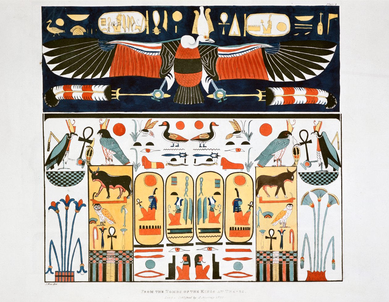 Mural de las Tumbas de los Reyes en Tebas, 1820 de Giovanni Battista Belzoni