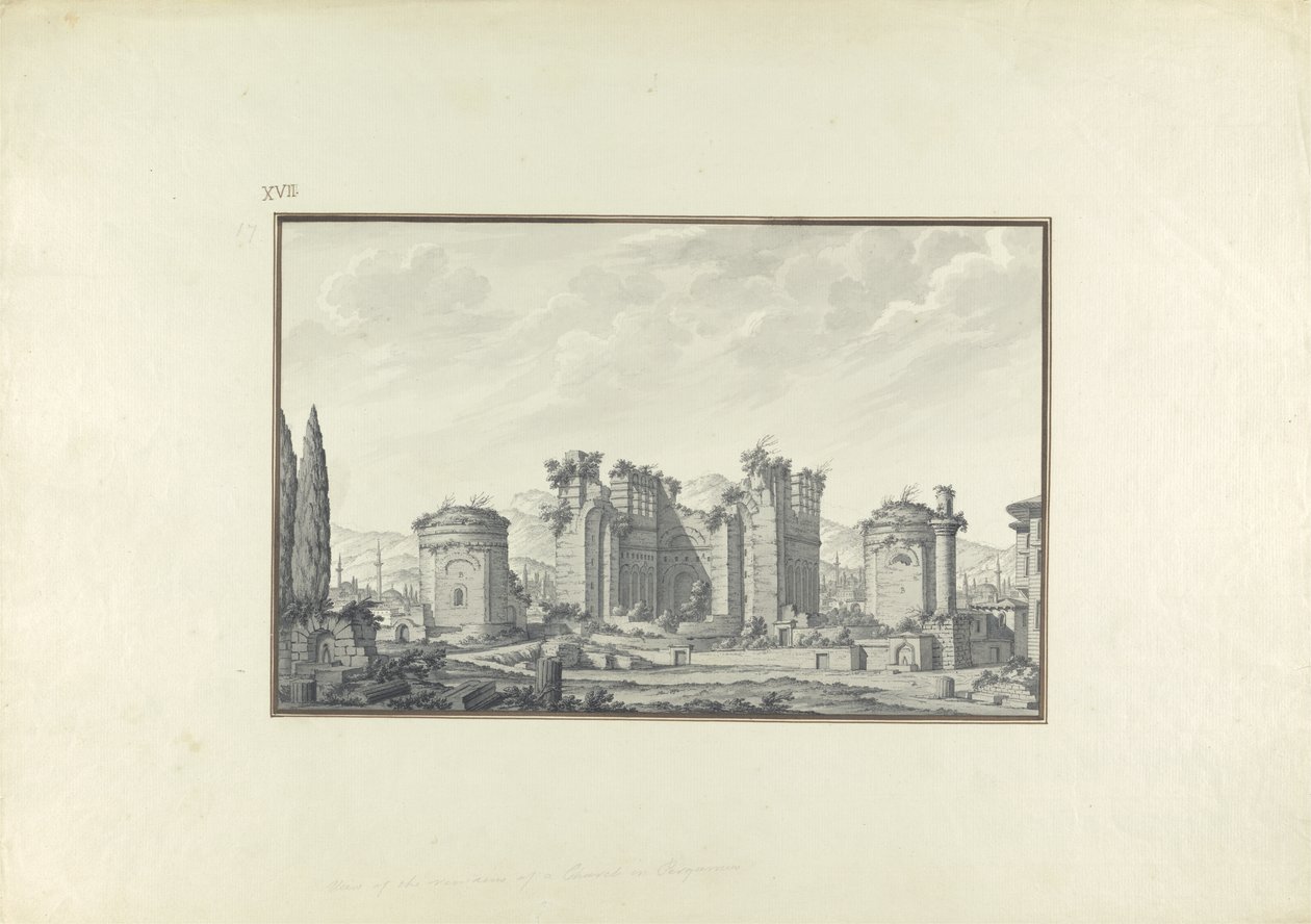 Kizil Avlu, el Salón Central, en Pérgamo de Giovanni Battista Borra