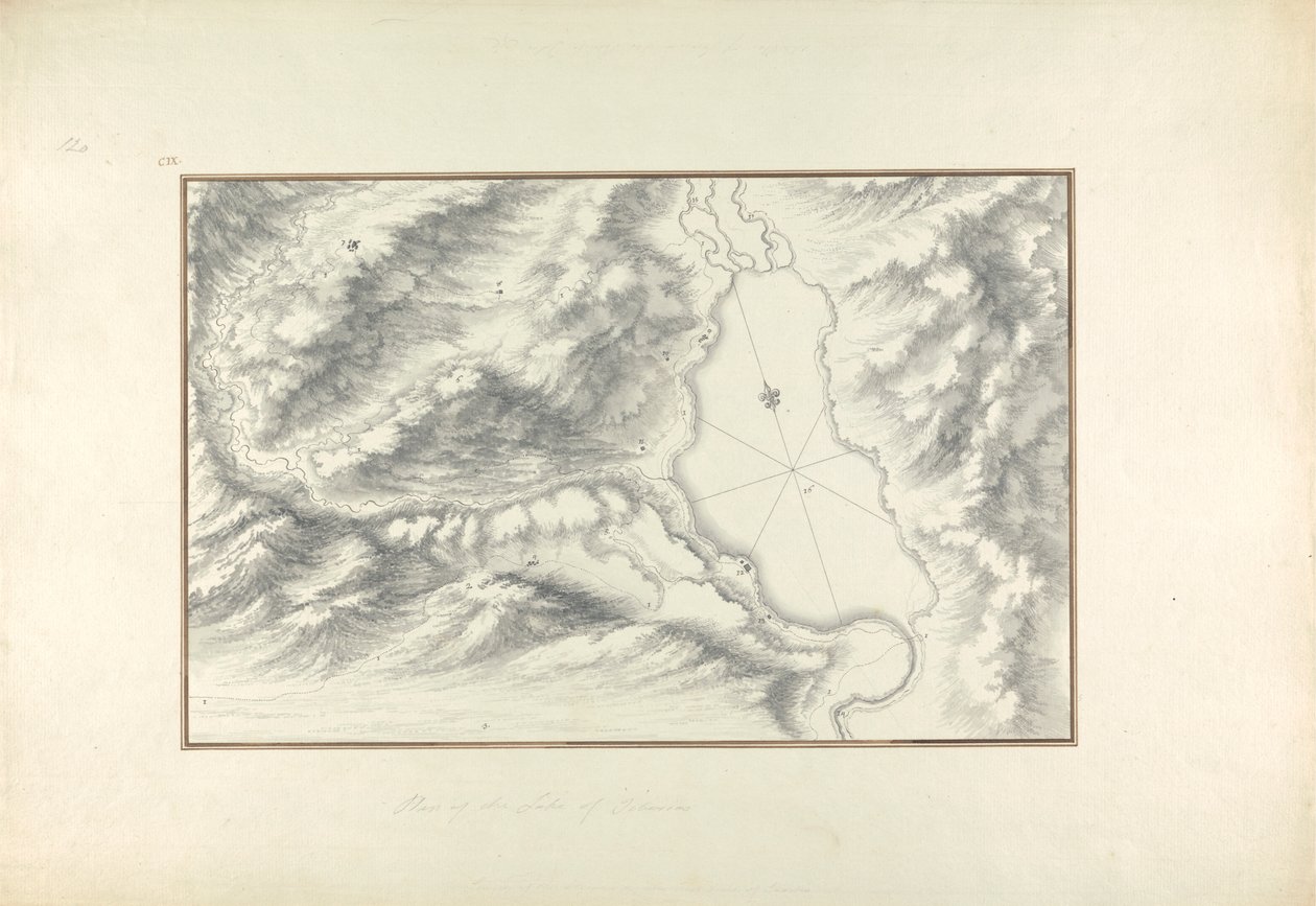 Plano del lago de Tiberíades de Giovanni Battista Borra