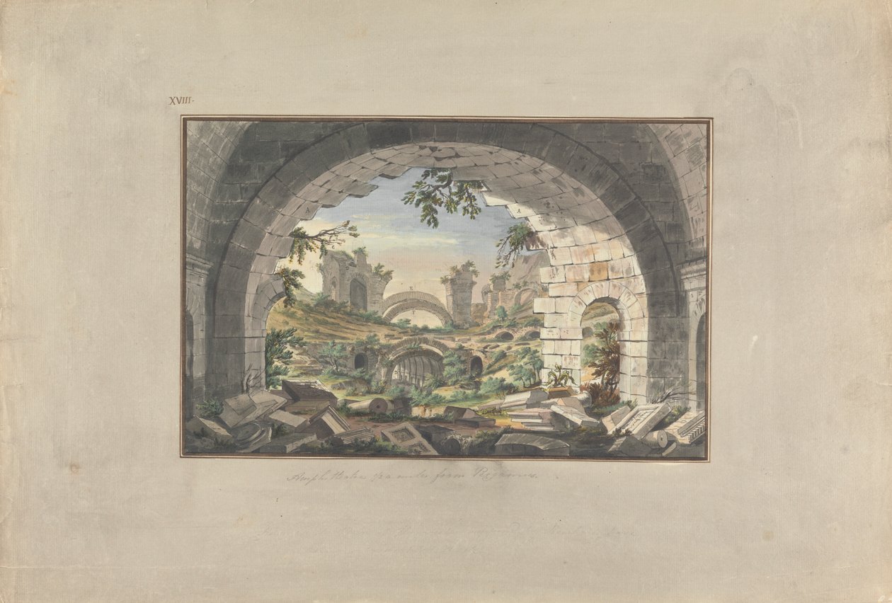 Ruinas de Pérgamo, probablemente del Anfiteatro de Giovanni Battista Borra