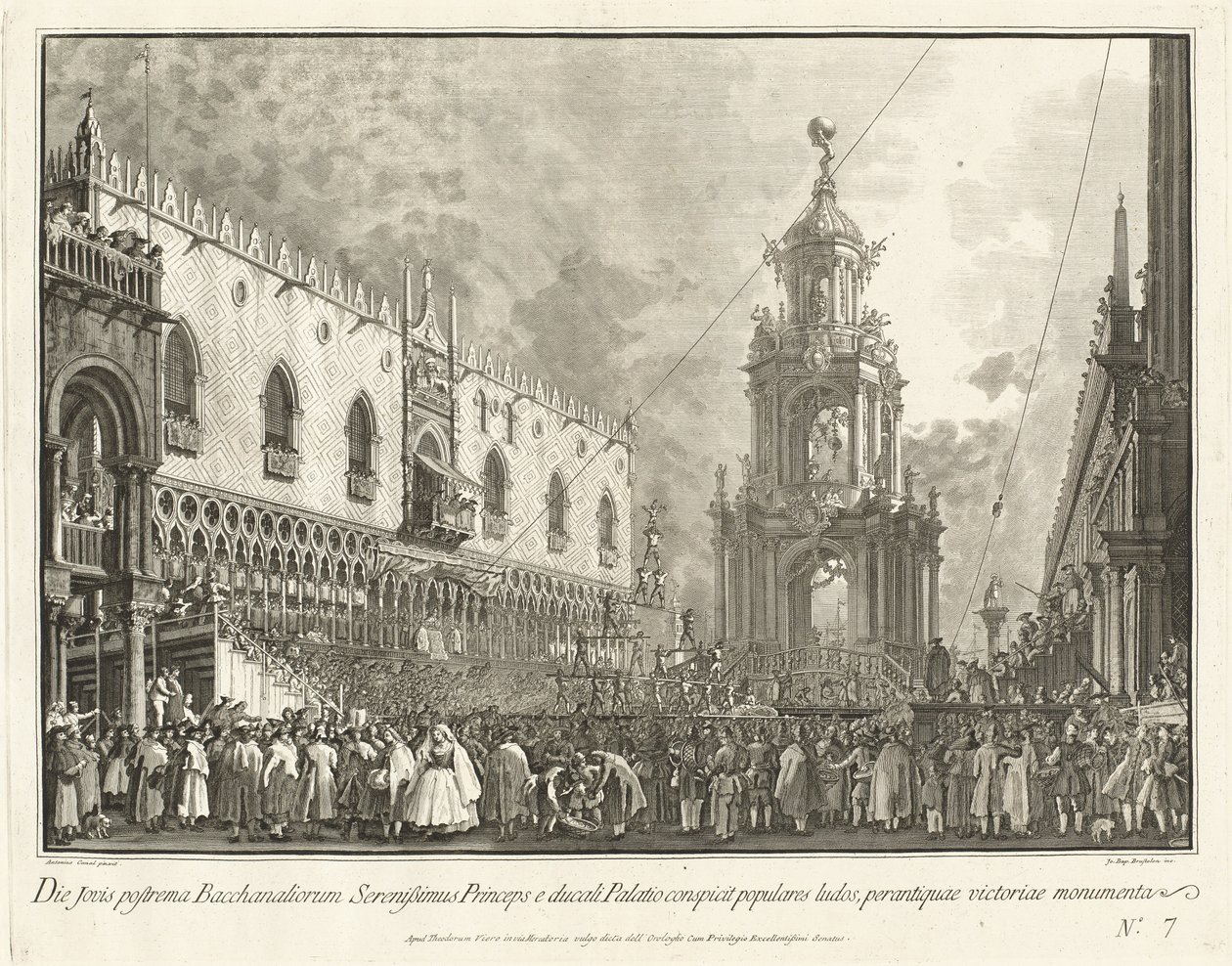 El Dogo asiste al Festival Giovedi Grasso en la Piazzetta, 1763-1766 de Giovanni Battista Brostoloni