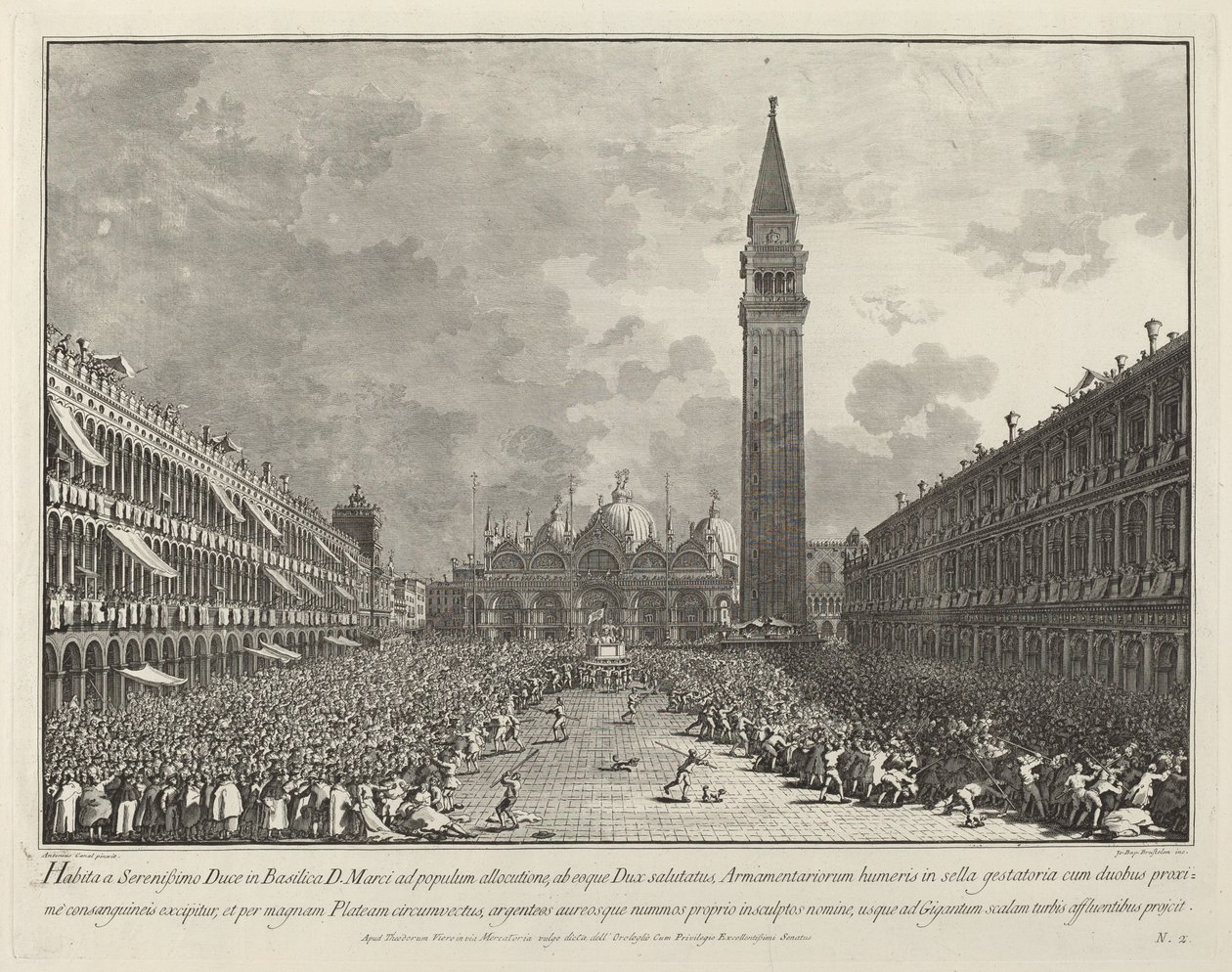 El Dogo llevado por la Piazza San Marco, 1763-1766 de Giovanni Battista Brostoloni