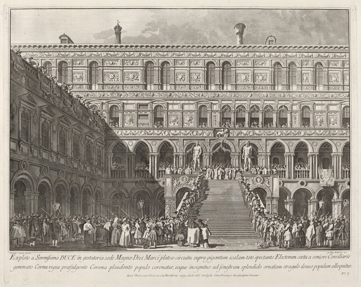 El Dogo coronado en la Scala dei Giganti del Palacio Ducal de Giovanni Battista Brostoloni