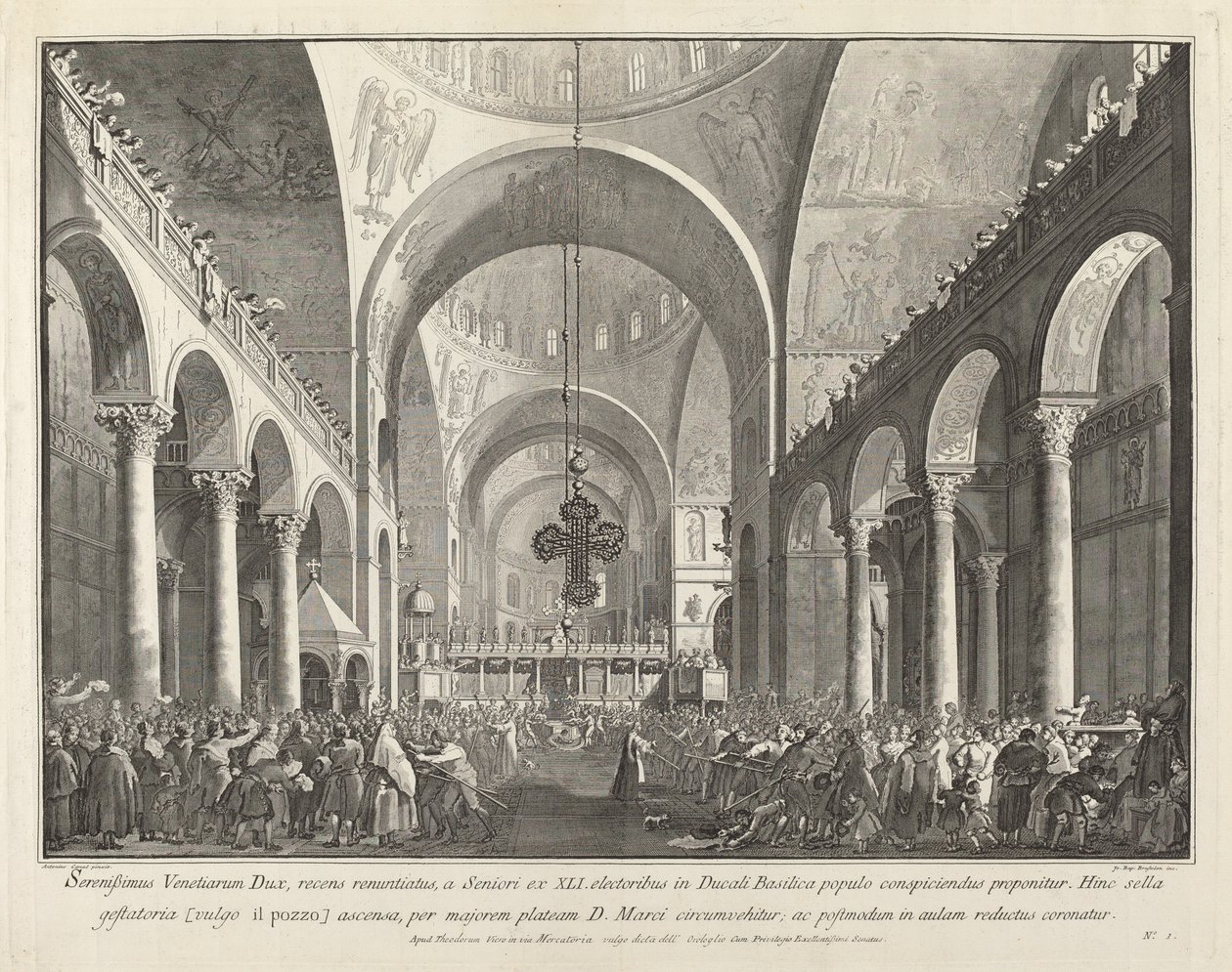 El nuevo Dogo electo presentado al pueblo en San Marco de Giovanni Battista Brostoloni